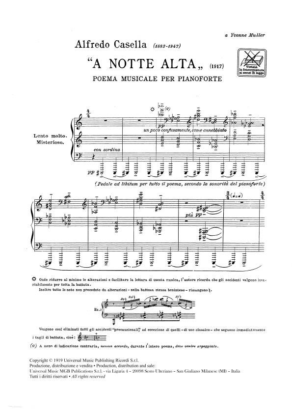 A Notte Alta - Per Pianoforte - pro klavír